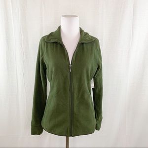 Old Navy green fleece full zip jacket